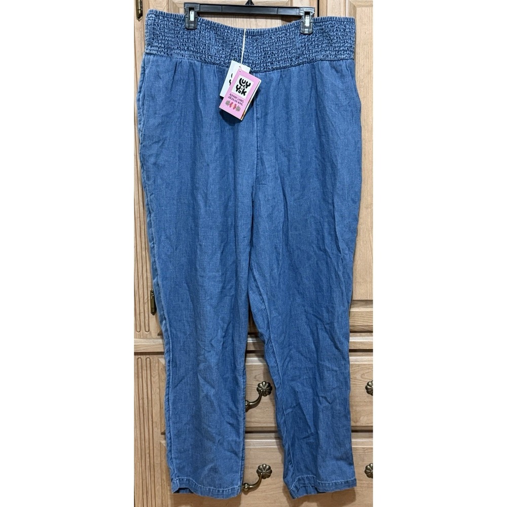 Lucy & Yak Alexa Trousers Mid Wash Chambray Size XLR Blue 100% Organic Cotton